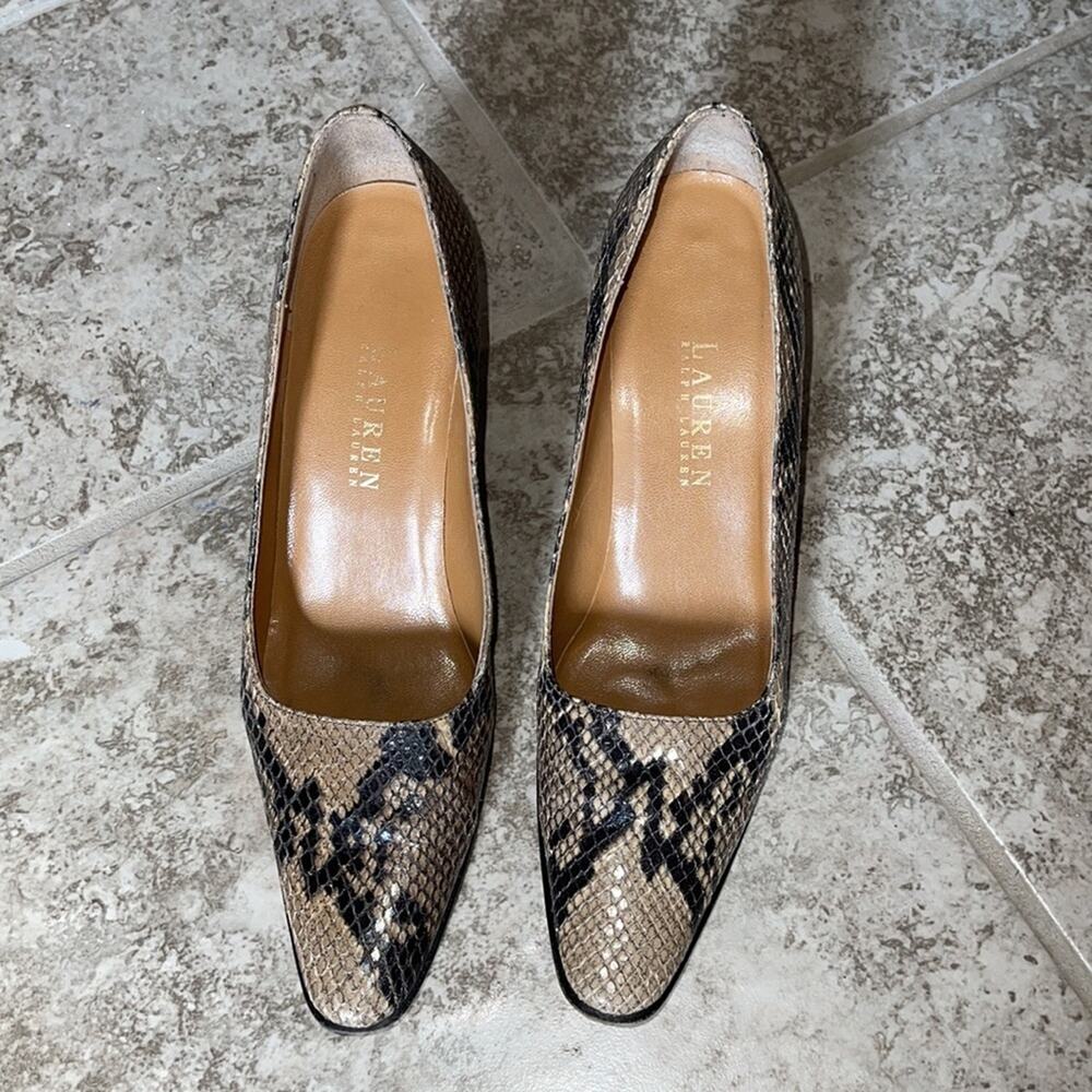 Laure by Ralph Lauren Snakeskin Heels INV7 - Picture 3 of 11